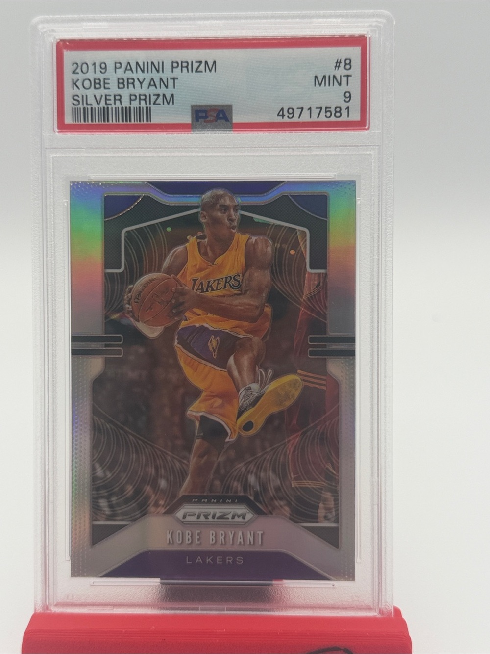 2019 Panini Prizm Card - Kobe Bryant Silver Prizm #8 PSA Mint 9